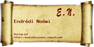 Endrédi Noémi névjegykártya