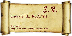 Endrédi Noémi névjegykártya
